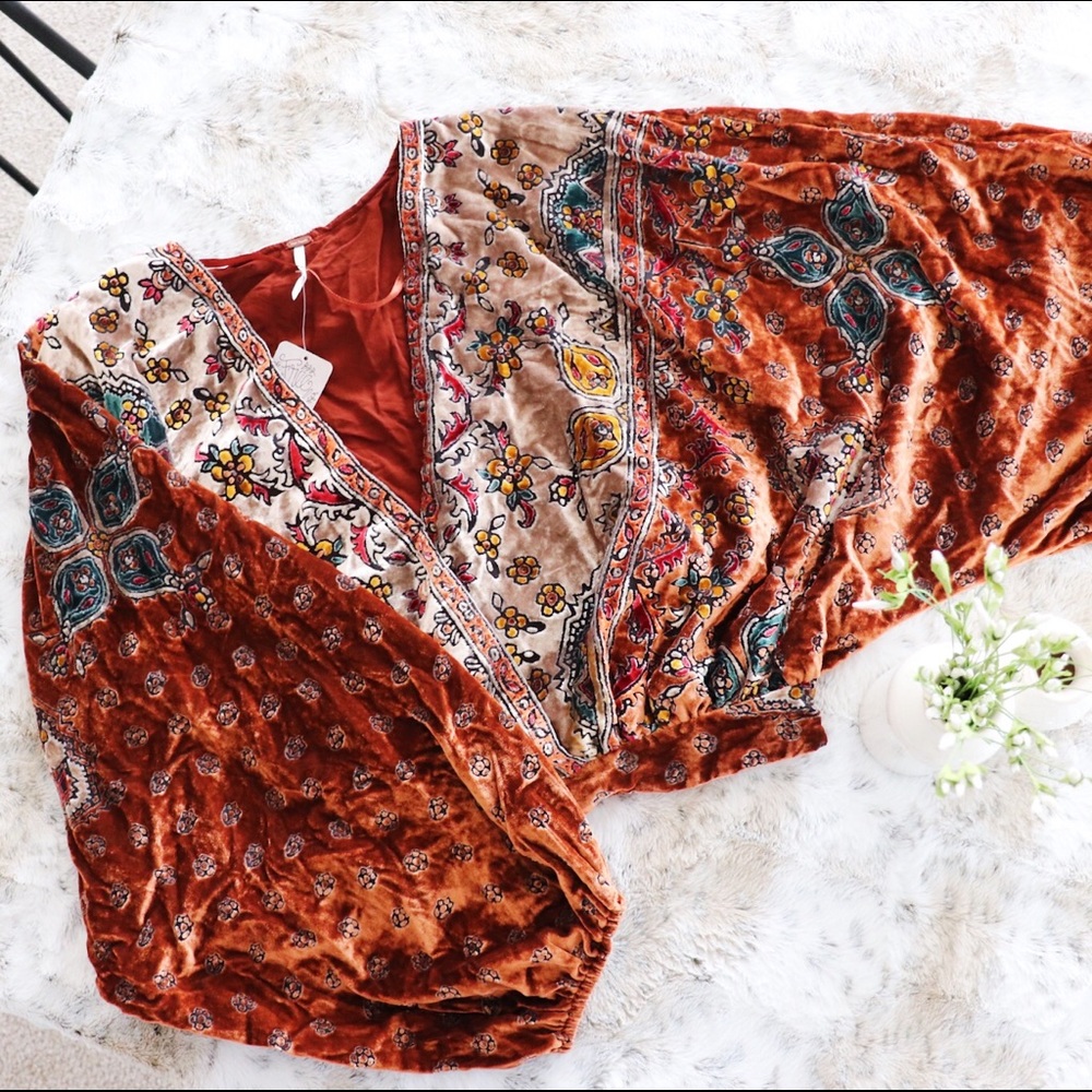 Bohemian Velvet Multicolored Blouse